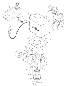Engine Mount Diagram and Parts List for 405003X50B 2003 Briggs and Stratton Lawn Tractor